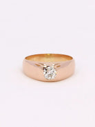 Bague jonc or rose diamant taille ancienne 0.5ct - Castafiore