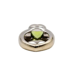 Bague Jonc PIAGET "Coeur" en or blanc et péridot - Castafiore