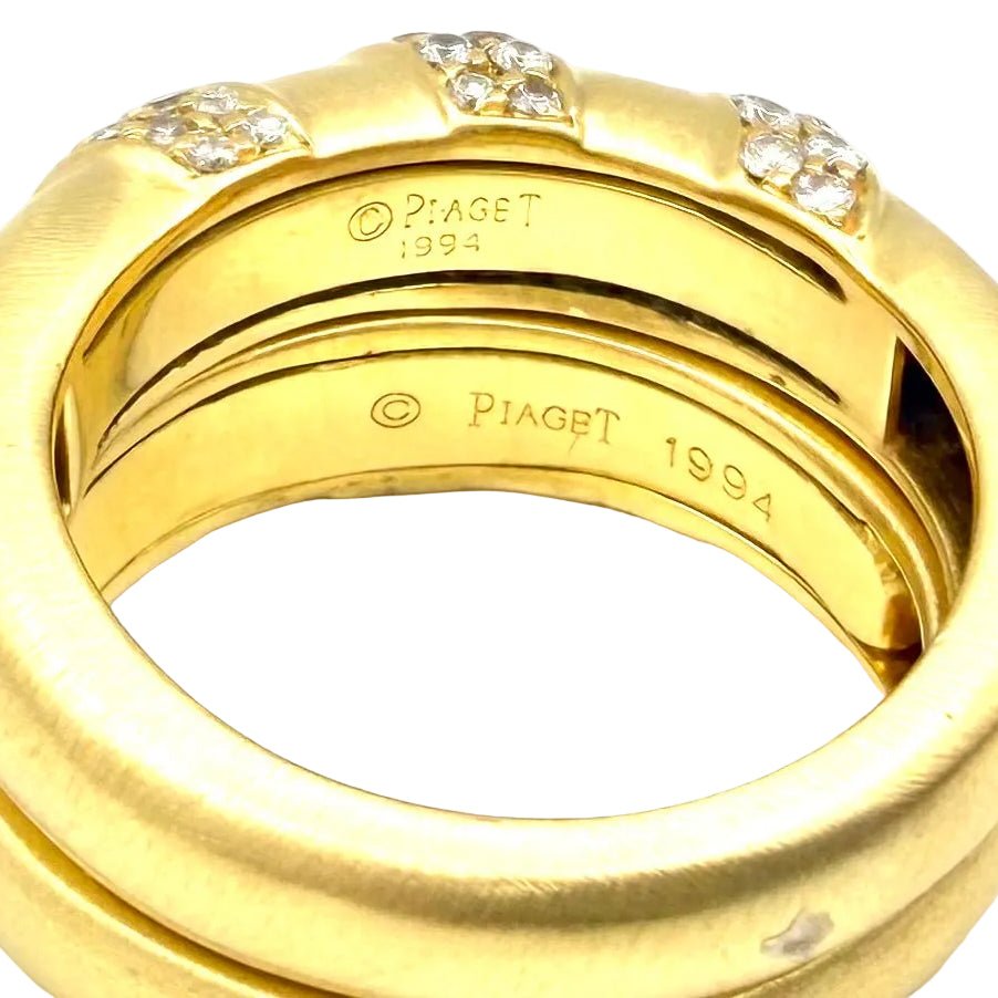 Bague Jonc PIAGET en or jaune et diamants - Castafiore