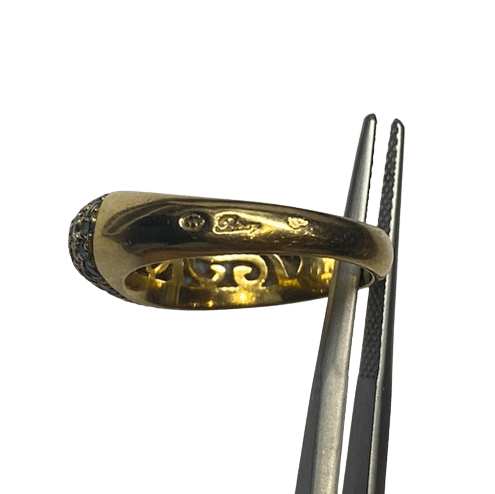 Bague Jonc POIRAY en or jaune, saphirs et diamants - Castafiore