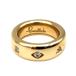 Bague Jonc POMELLATO "Iconia Slim" en or rose et diamants - Castafiore