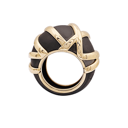 Bague Jonc Pomellato "Titanio" en or rose et titane - Castafiore