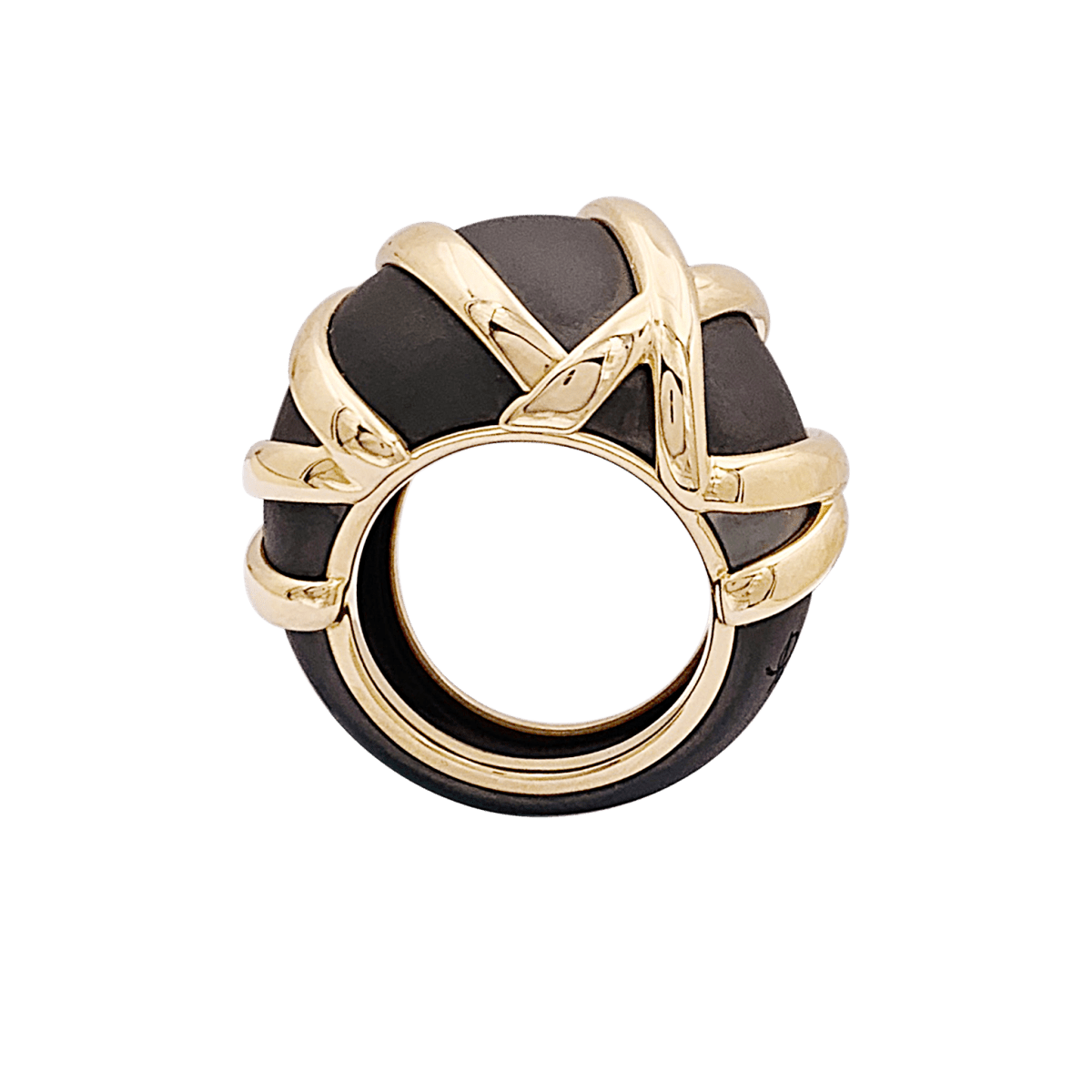 Bague Jonc Pomellato "Titanio" en or rose et titane - Castafiore