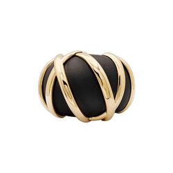 Bague Jonc Pomellato "Titanio" en or rose et titane - Castafiore