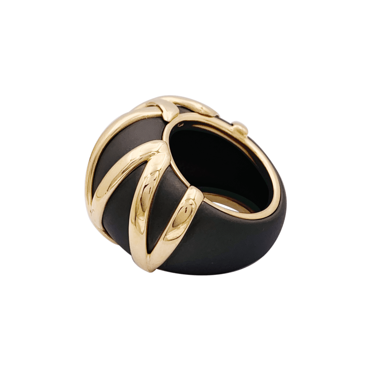 Bague Jonc Pomellato "Titanio" en or rose et titane - Castafiore