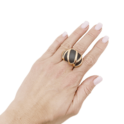 Bague Jonc Pomellato "Titanio" en or rose et titane - Castafiore