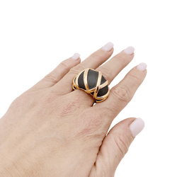 Bague Jonc Pomellato "Titanio" en or rose et titane - Castafiore