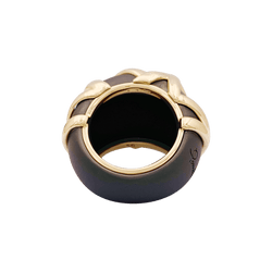 Bague Jonc Pomellato "Titanio" en or rose et titane - Castafiore