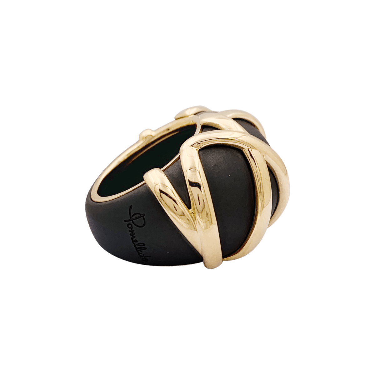 Bague Jonc Pomellato "Titanio" en or rose et titane - Castafiore