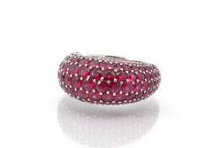 Bague jonc rubis en or blanc 18k - Castafiore