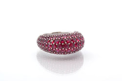 Bague jonc rubis en or blanc 18k - Castafiore