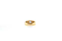 Bague jonc saphir de Ceylan et diamants en or 18k - Castafiore