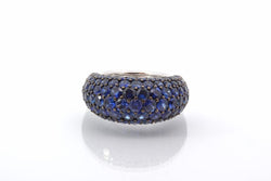 Bague jonc saphirs en or blanc 18k - Castafiore