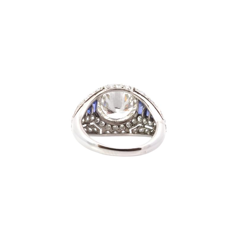 Bague jonc saphirs et diamant de 4,03cts H-VVS2 - Castafiore