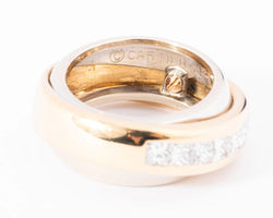 Bague jonc signée Cartier bi-colore en diamants princesses - Castafiore