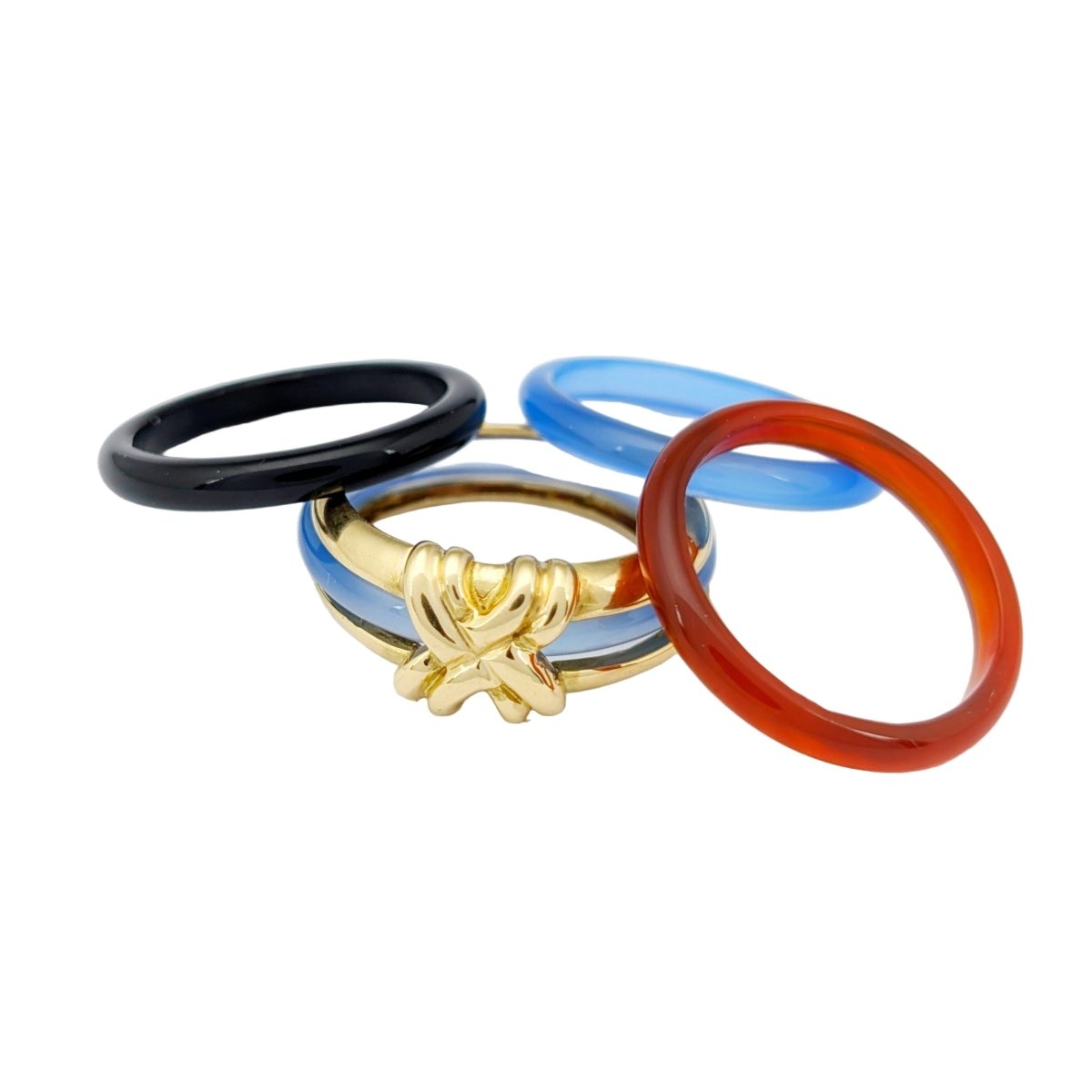 Bague Jonc SYLVIE LAMBERT en or jaune et résine - Castafiore