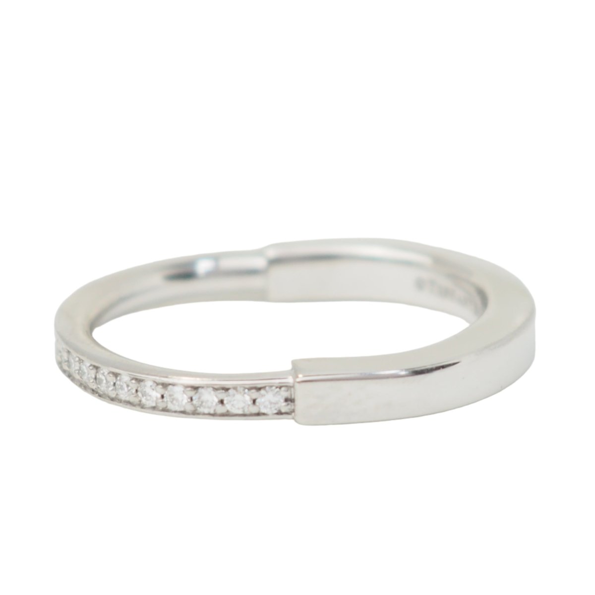 Bague Jonc TIFFANY & CO. "Lock" en or blanc et diamants - Castafiore
