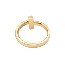 Bague Jonc TIFFANY & CO. "Tiffany T" en or rose et diamants - Castafiore