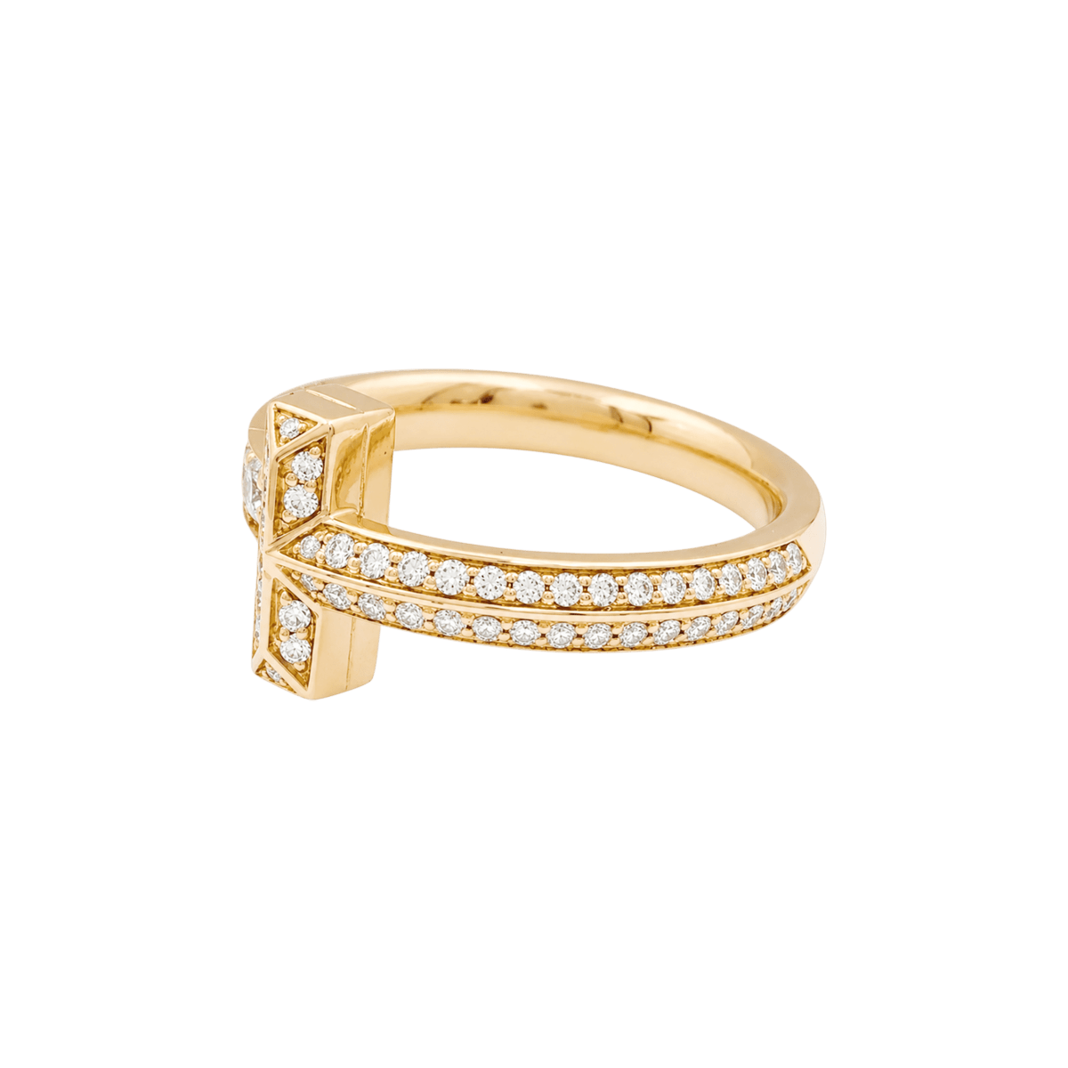 Bague Jonc TIFFANY & CO. "Tiffany T" en or rose et diamants - Castafiore