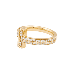 Bague Jonc TIFFANY & CO. "Tiffany T" en or rose et diamants - Castafiore