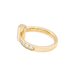 Bague Jonc TIFFANY & CO. "Tiffany T" en or rose et diamants - Castafiore