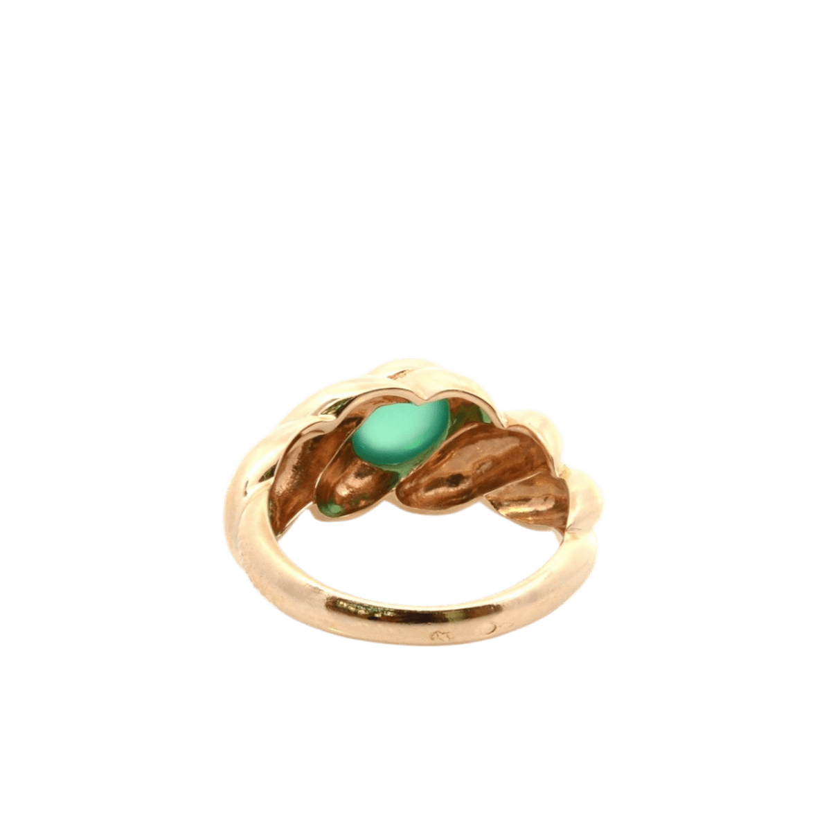 Bague Jonc VAN CLEEF & ARPELS en or jaune et chrysoprase - Castafiore
