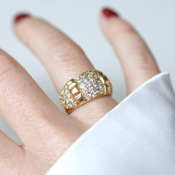 Bague Jonc VAN CLEEF & ARPELS en or jaune et diamants - Castafiore