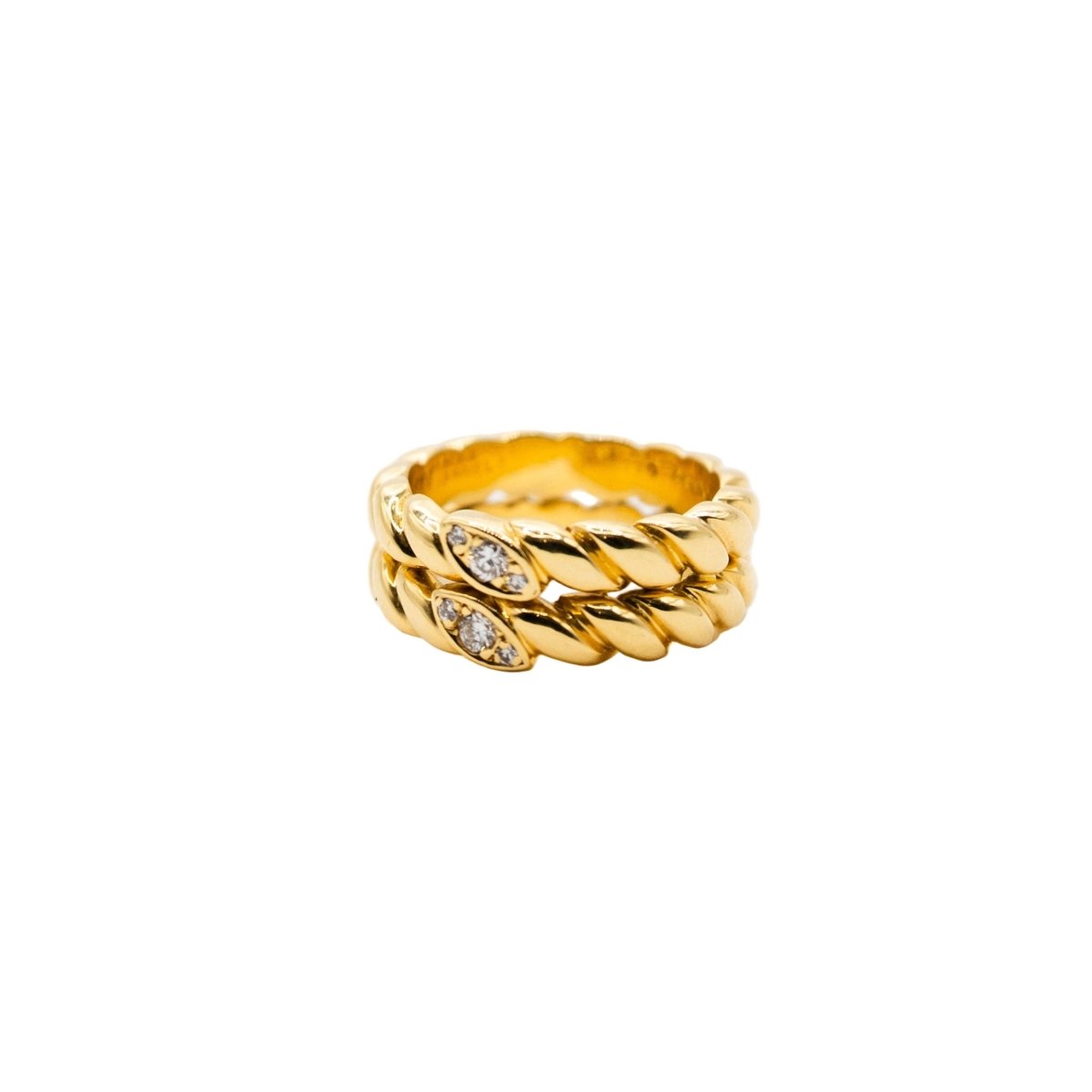 Bague Jonc VAN CLEEF & ARPELS en or jaune et diamants - Castafiore