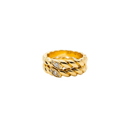 Bague Jonc VAN CLEEF & ARPELS en or jaune et diamants - Castafiore