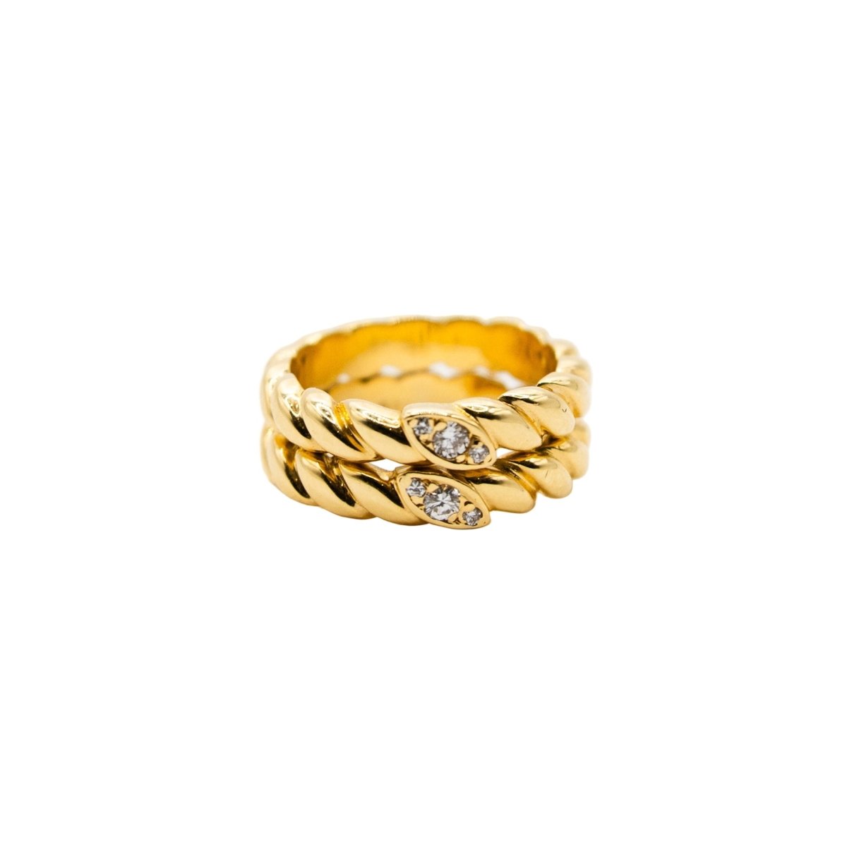 Bague Jonc VAN CLEEF & ARPELS en or jaune et diamants - Castafiore
