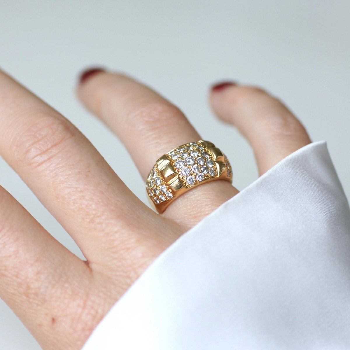 Bague Jonc VAN CLEEF & ARPELS en or jaune et diamants - Castafiore