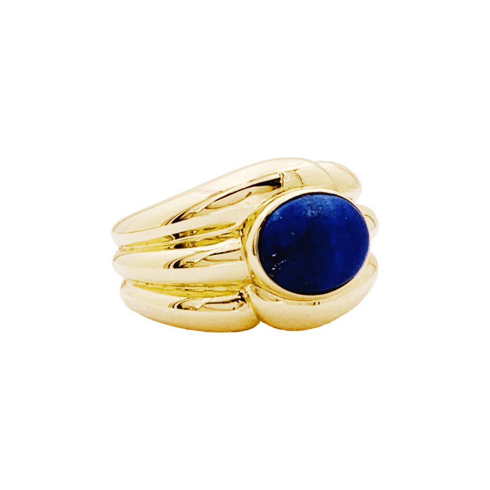 Bague Jonc VAN CLEEF & ARPELS en or jaune et lapis - lazuli - Castafiore