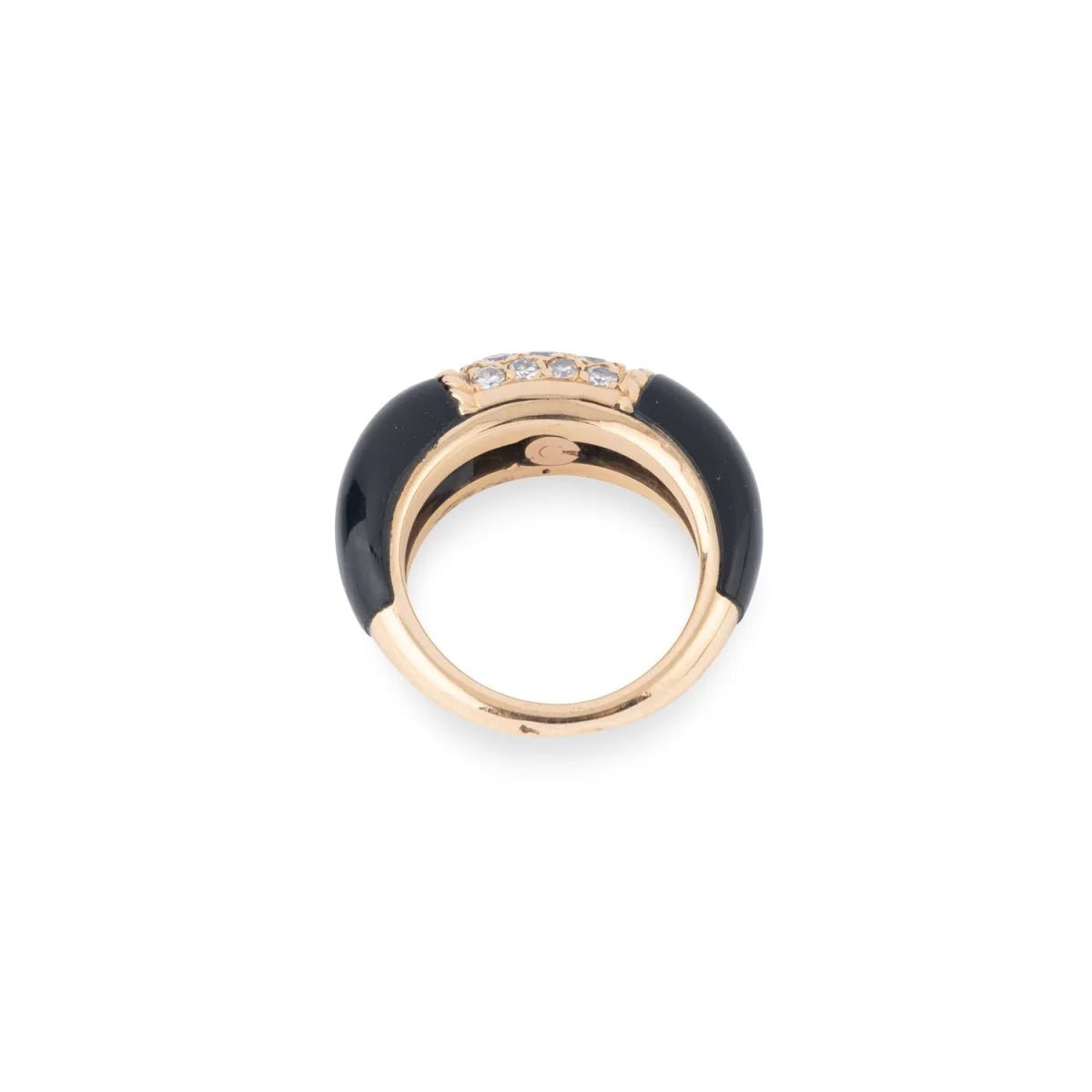 Bague Jonc VAN CLEEF & ARPELS "Philippine" en or jaune, onyx et diamants - Castafiore