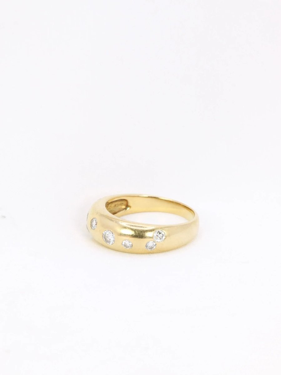 Bague jonc vintage en or et diamants - Castafiore