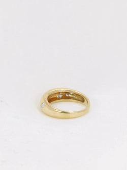 Bague jonc vintage en or et diamants - Castafiore