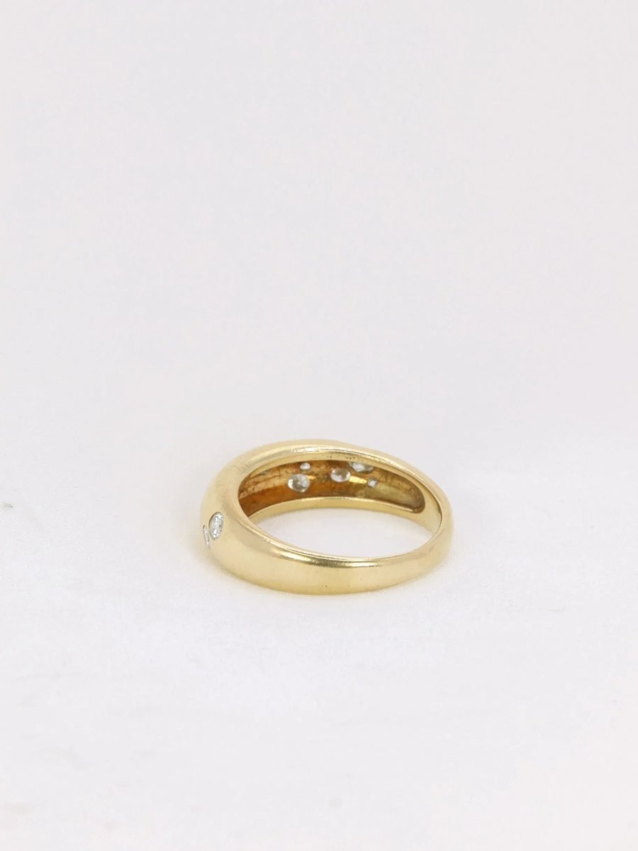 Bague jonc vintage en or et diamants - Castafiore