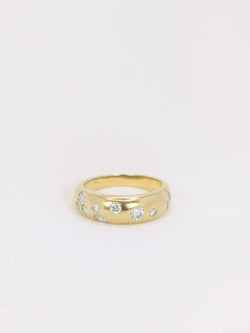 Bague jonc vintage en or et diamants - Castafiore