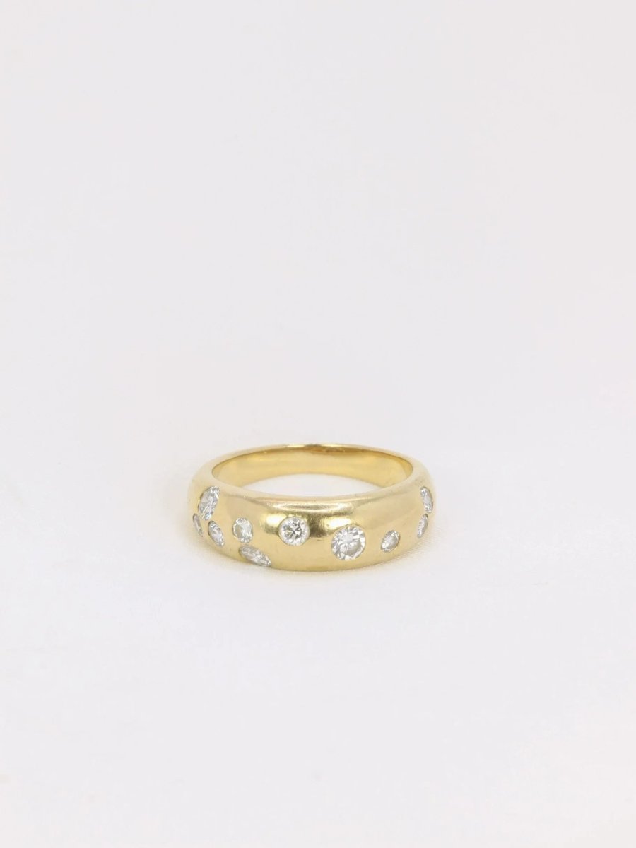 Bague jonc vintage en or et diamants - Castafiore