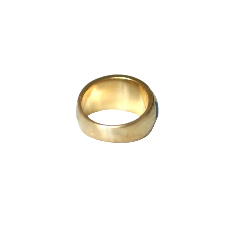 Bague jonc vintage en or jaune et mosaïque, Alain Clozeau - Castafiore