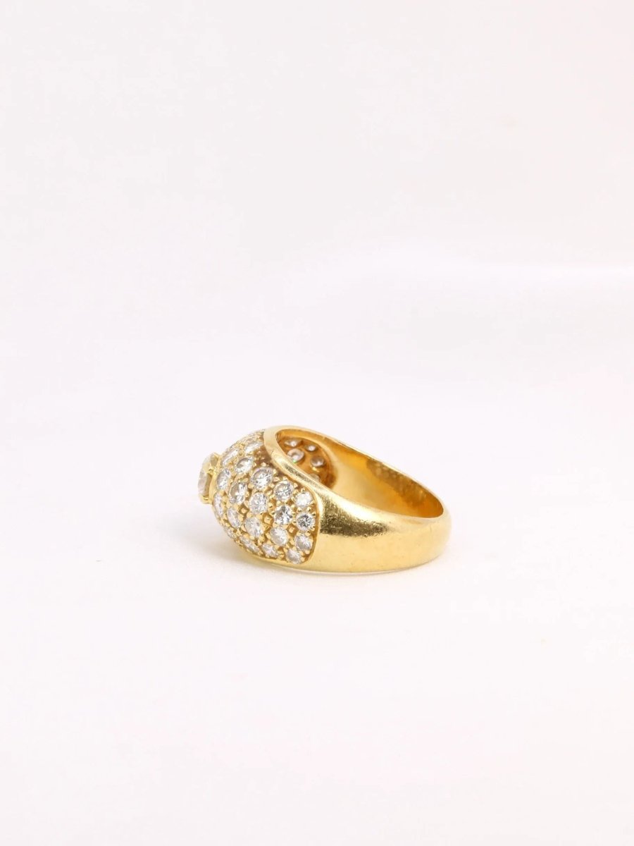 Bague jonc vintage or diamants - Castafiore