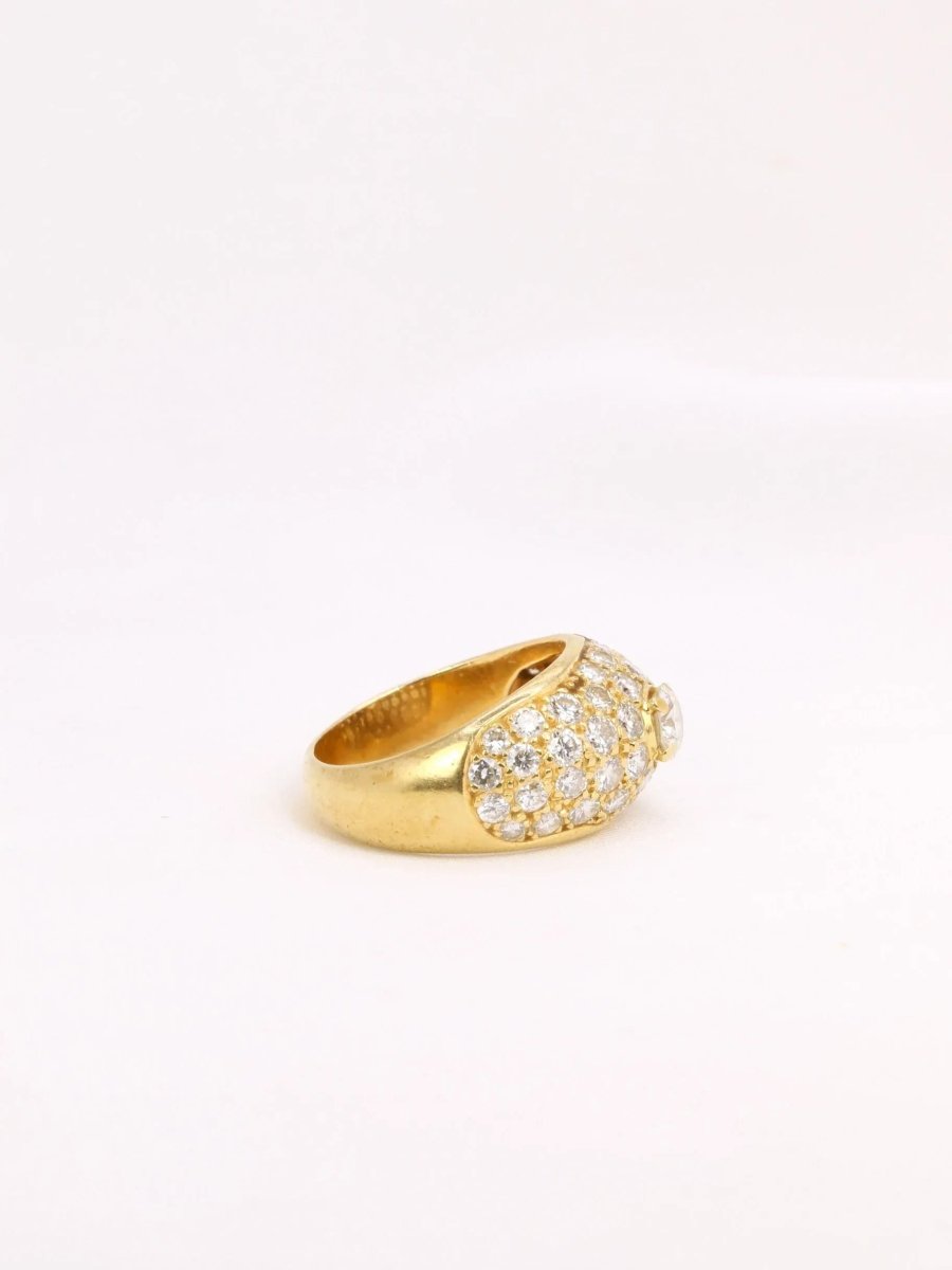 Bague jonc vintage or diamants - Castafiore