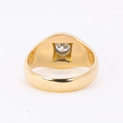 Bague jonc vintage or jaune diamant rond 0,5 carat - Castafiore