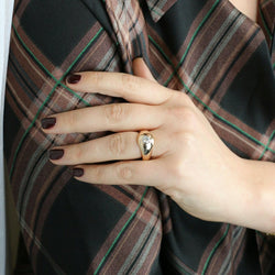 Bague jonc vintage or jaune diamant rond 0,5 carat - Castafiore