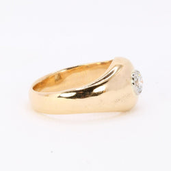 Bague jonc vintage or jaune diamant rond 0,5 carat - Castafiore