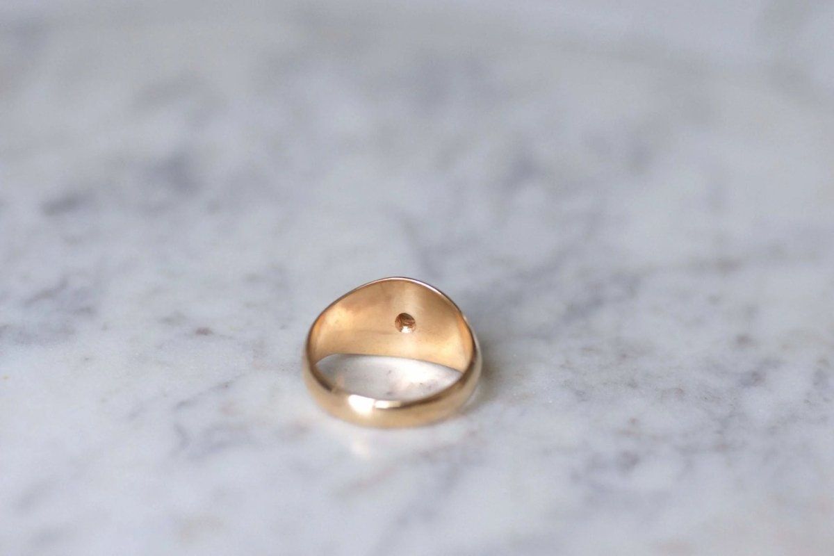 Bague jonc vintage or rose et diamant - Castafiore