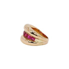 Bague jonc vintage rubis calibrés - Castafiore