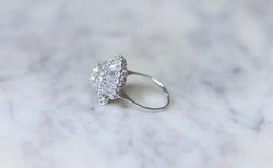 Bague Jupe Diamant Baguette 3.34 Cts Or Blanc - Castafiore