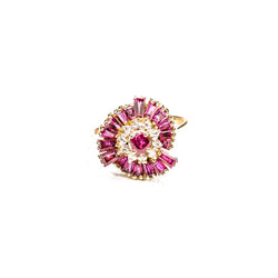 Bague Jupe en or jaune, rubis et diamants - Castafiore