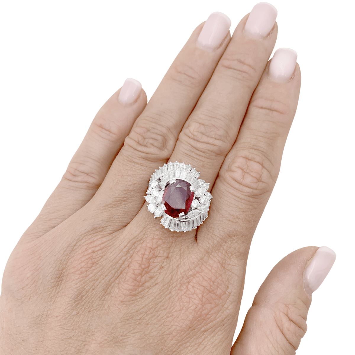 Bague jupe en patine, rubis et diamants - Castafiore