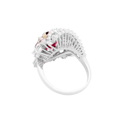 Bague jupe en patine, rubis et diamants - Castafiore